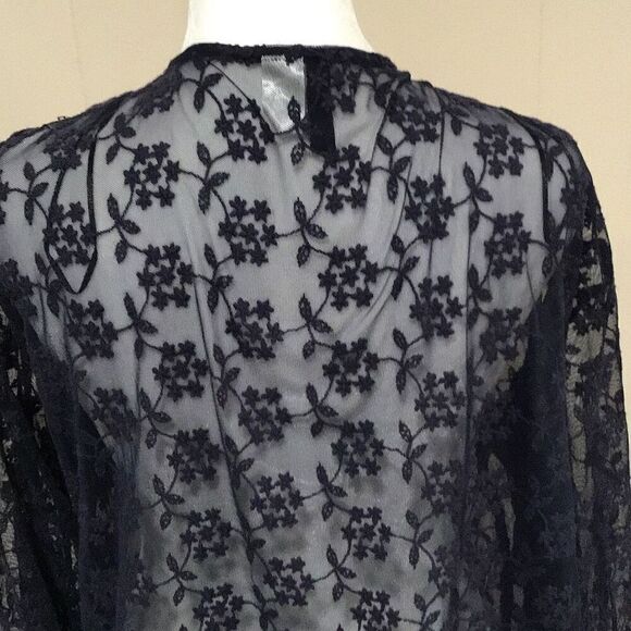 Wrap, H & M Womens Blue Wrap, L, Lace with fringe - Picture 6 of 9